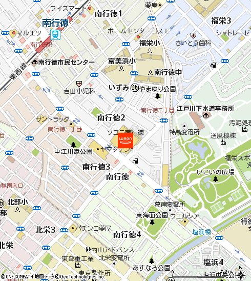 イオン南行徳店付近の地図